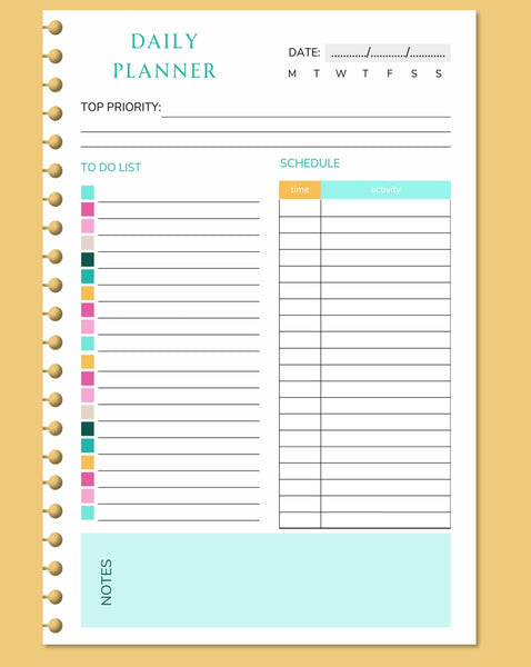 A4/A5 Priority Task Binder Inserts (100pages)