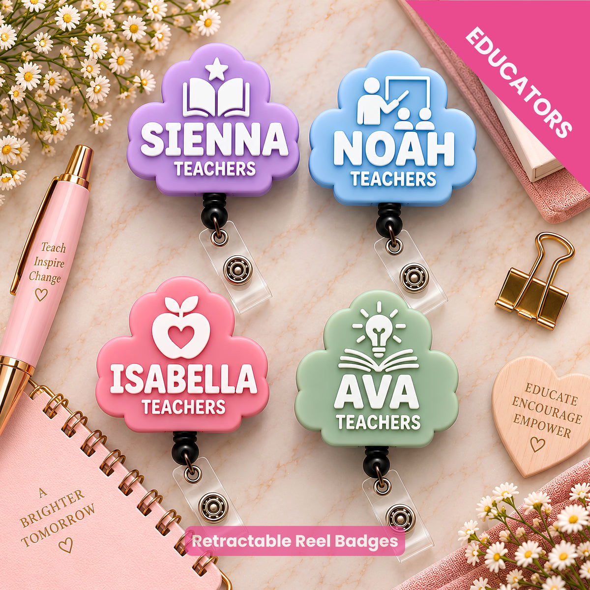 TEACHER Badge Reel | Custom ID Holder