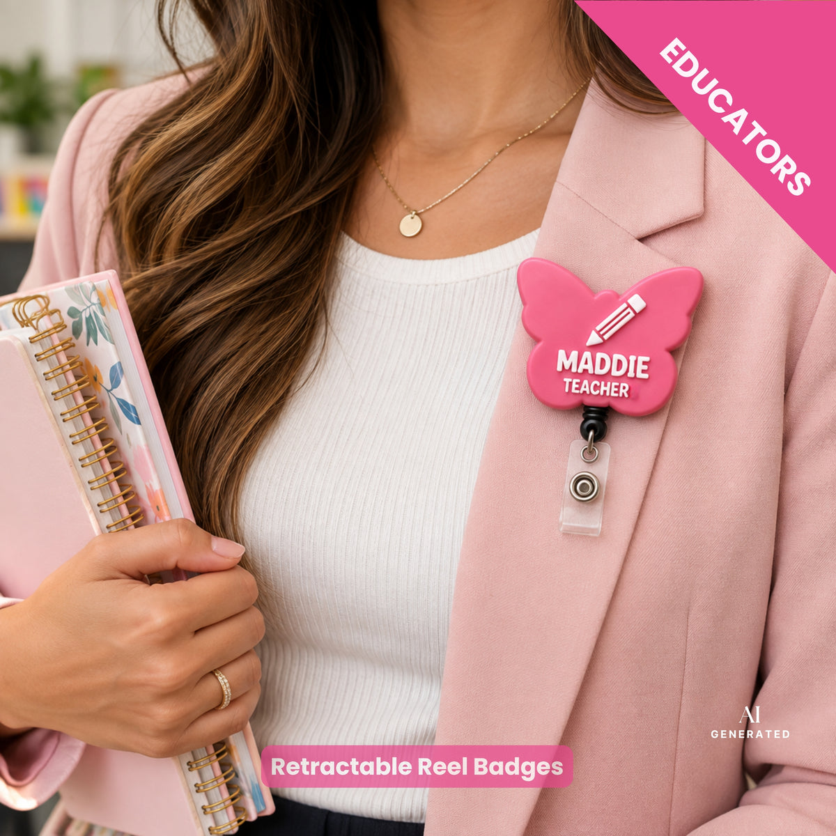 TEACHER Badge Reel | Custom ID Holder