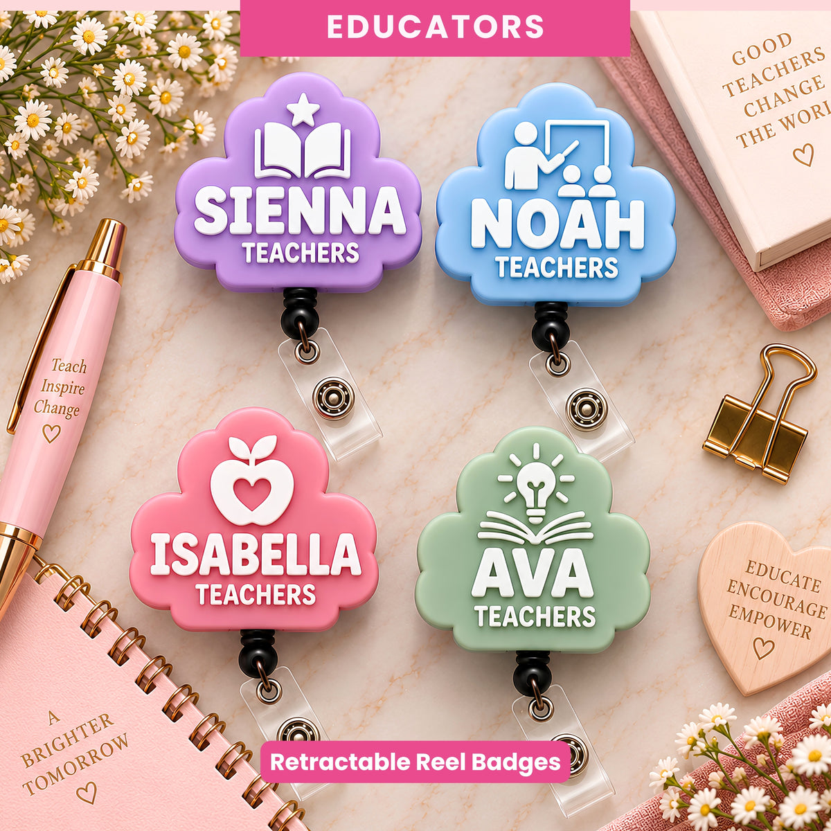 TEACHER Badge Reel | Custom ID Holder
