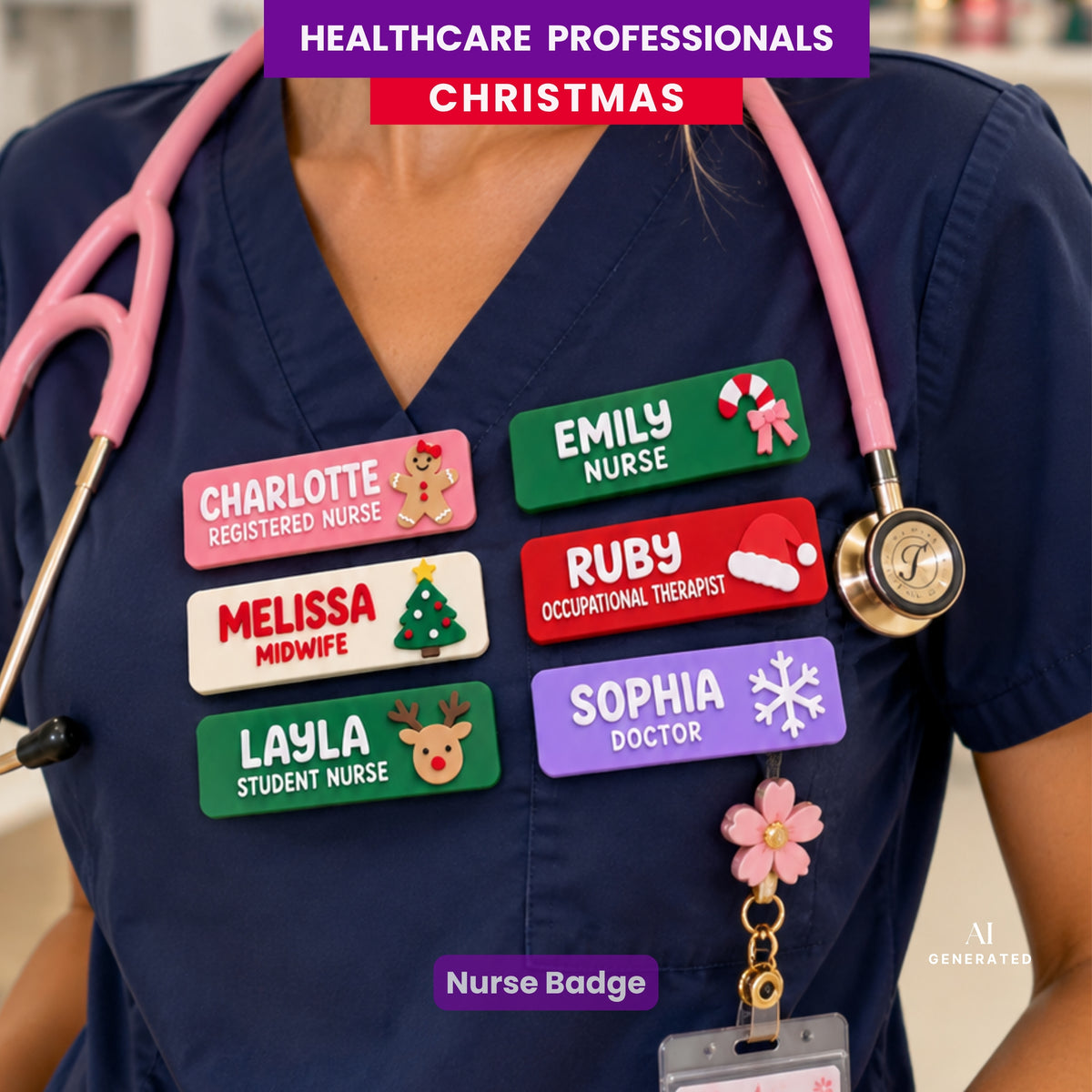FESTIVE Custom DOCTOR Name Badges