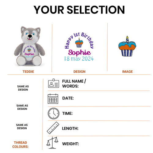 1st Birthday Hugo The Husky