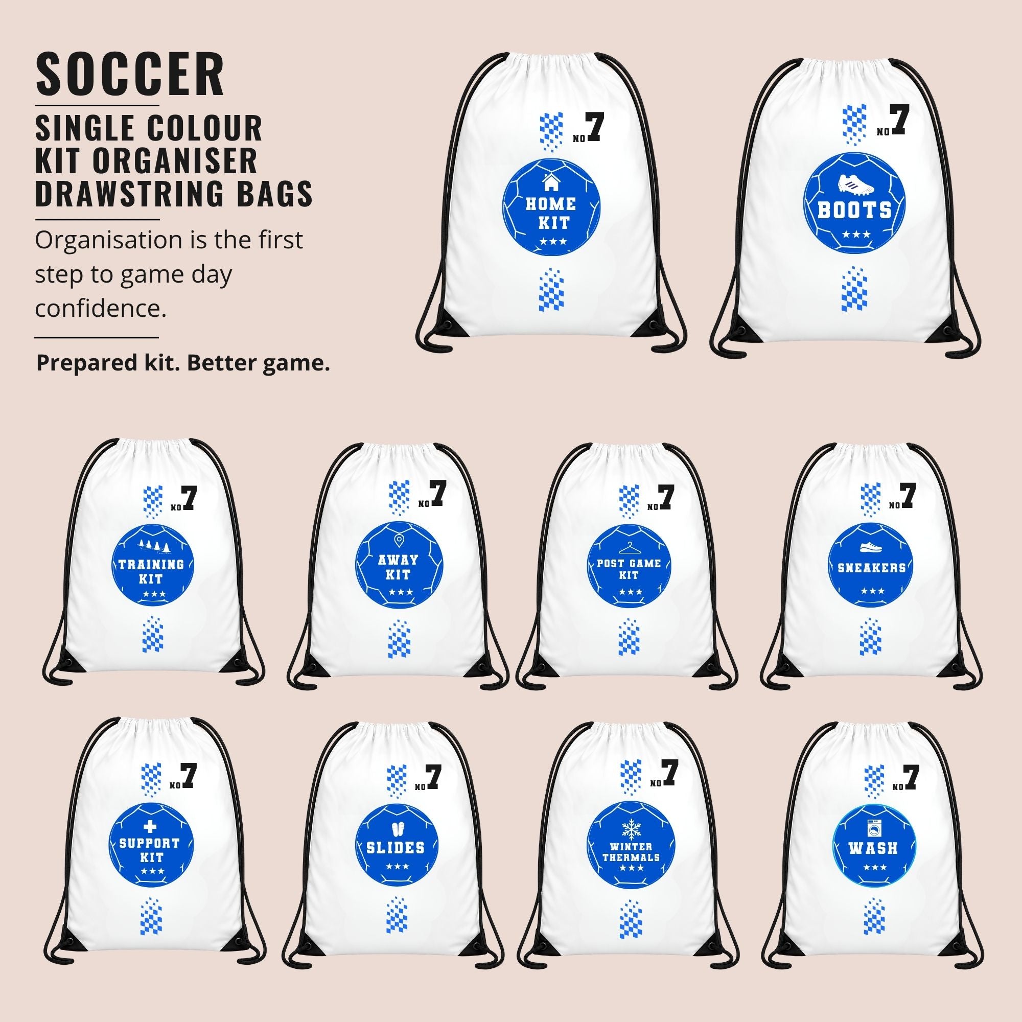 Soccer Kit Drawstring Bags