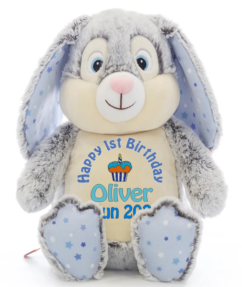 1st Birthday Blue Star Bunny