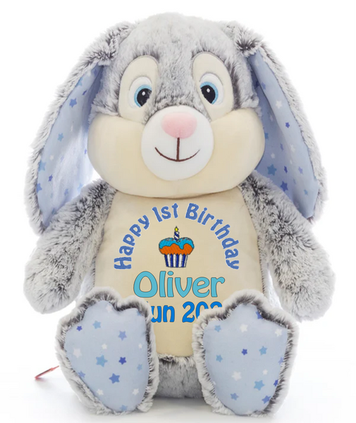 1st Birthday Blue Star Bunny