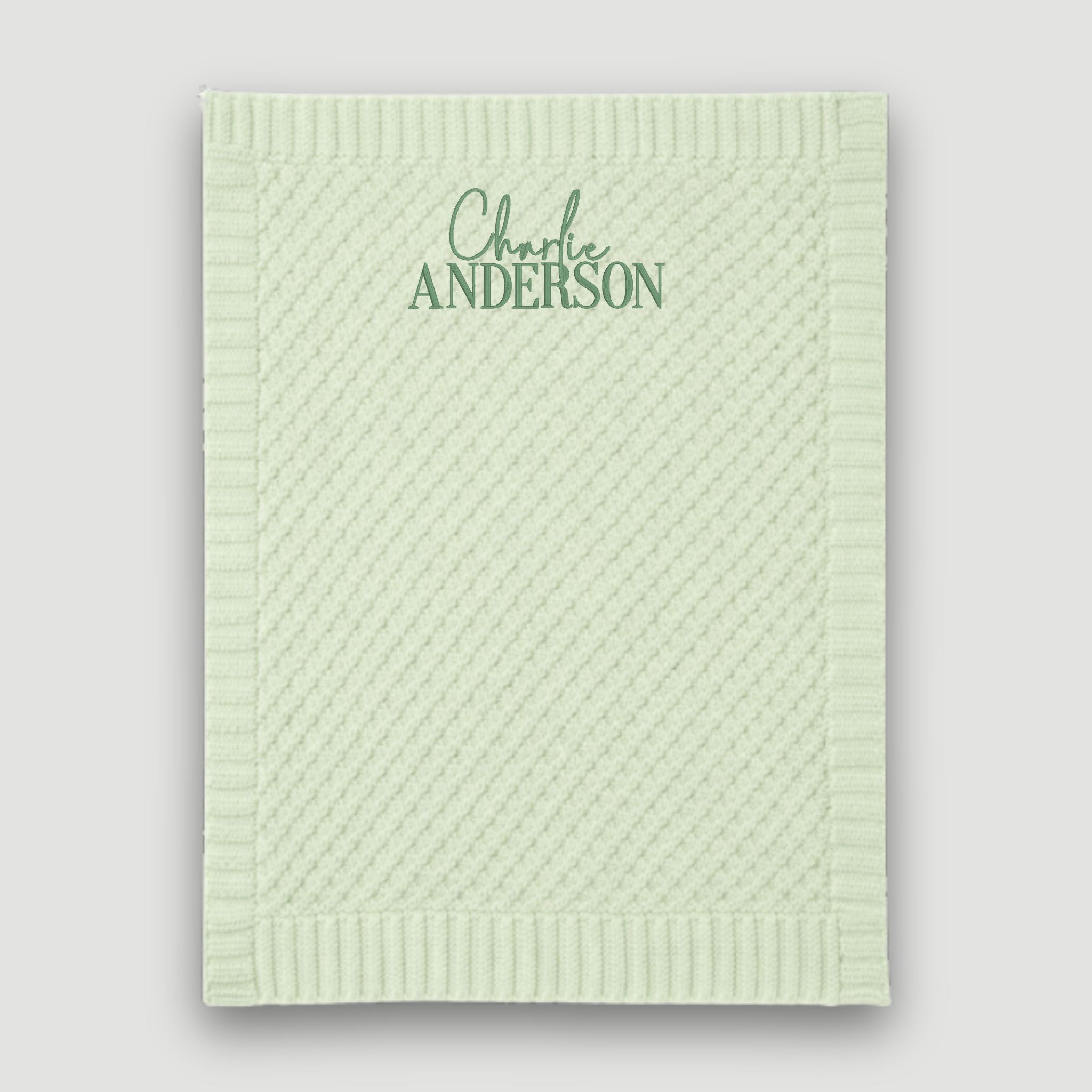 Green Basket Weave Kit Blanket