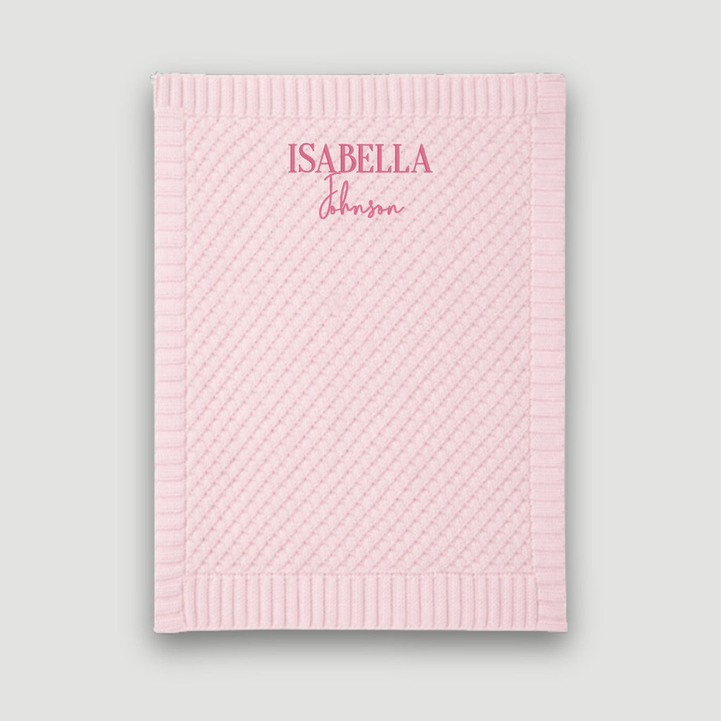 Pink Basket Weave Kit Blanket