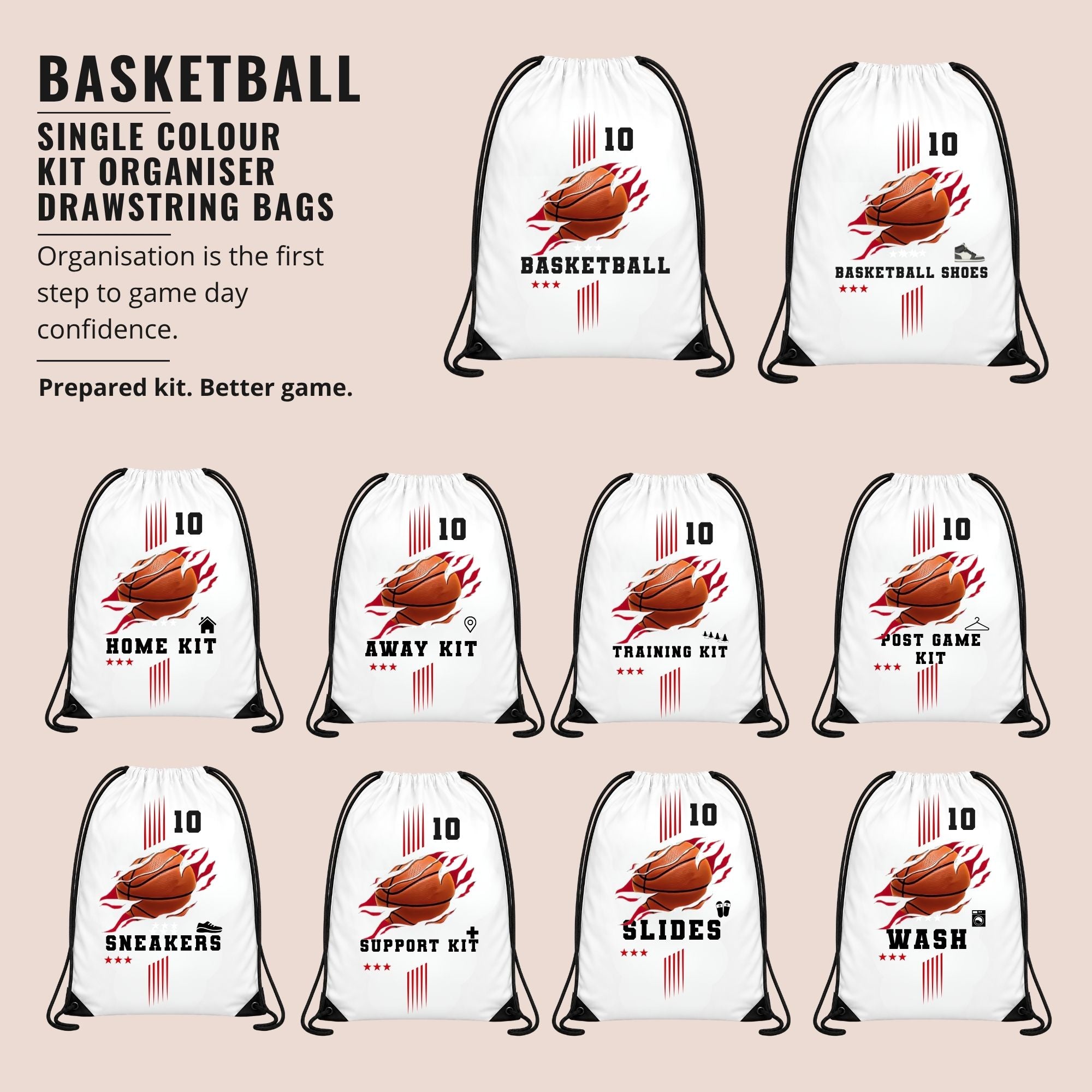Basketball Kit Drawstring Bags