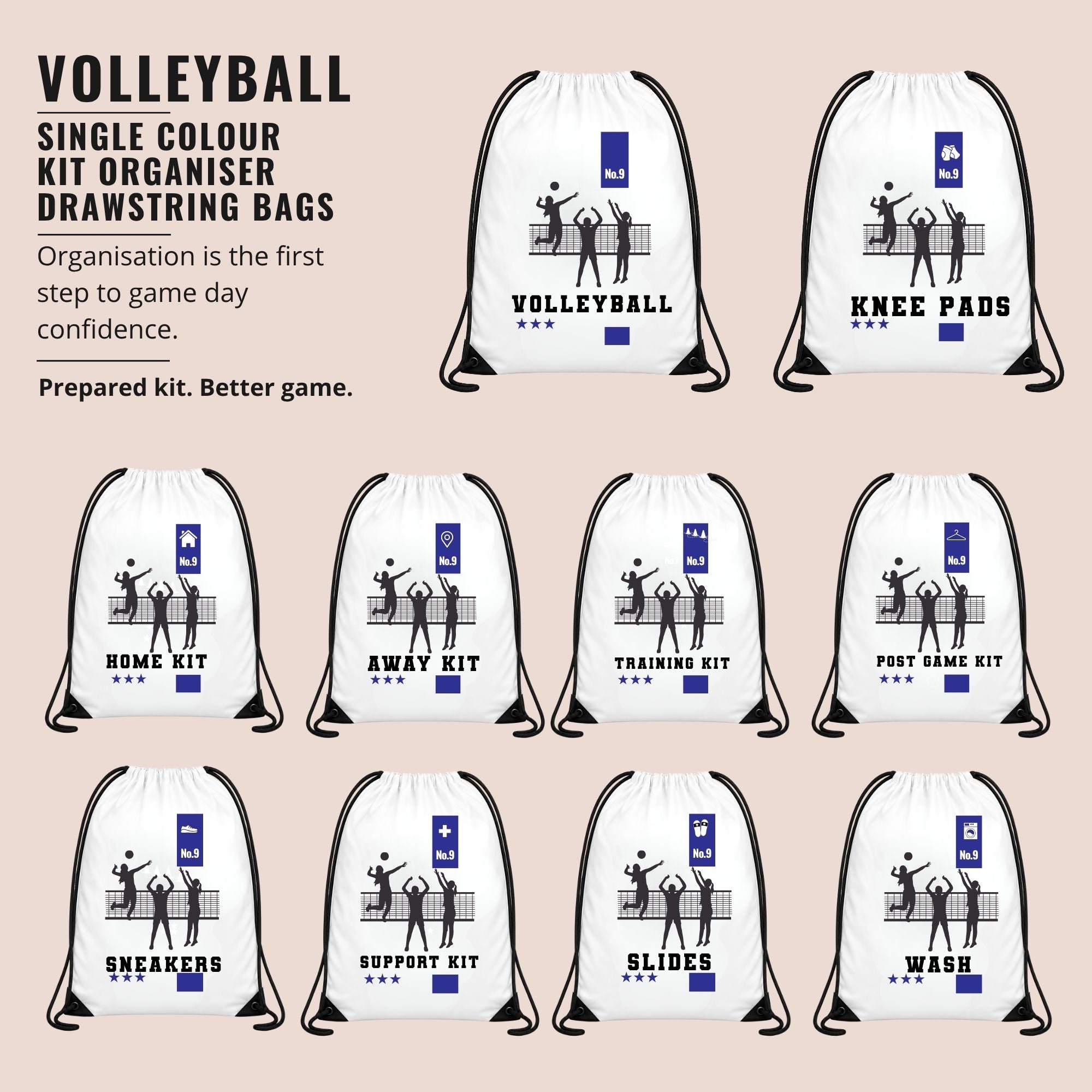 Volleyball Kit Drawstring Bags