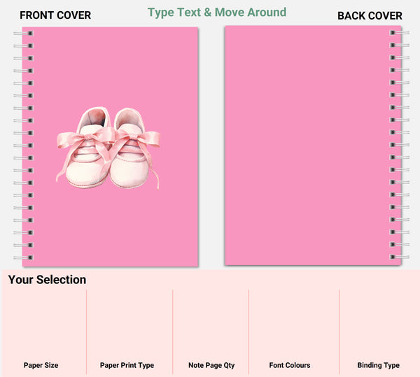 Baby Shoes Pink Planner A4/A5