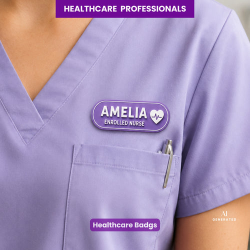 BLOOM Custom Healthcare Work Name Badge