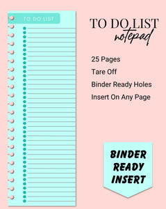 To Do List Binder Inserts (100pages)