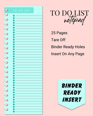 To Do List Binder Inserts (100pages)