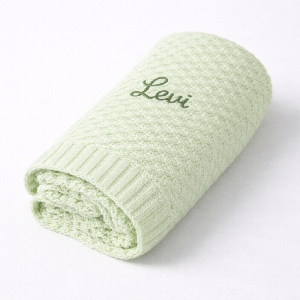 Green Basket Weave Kit Blanket