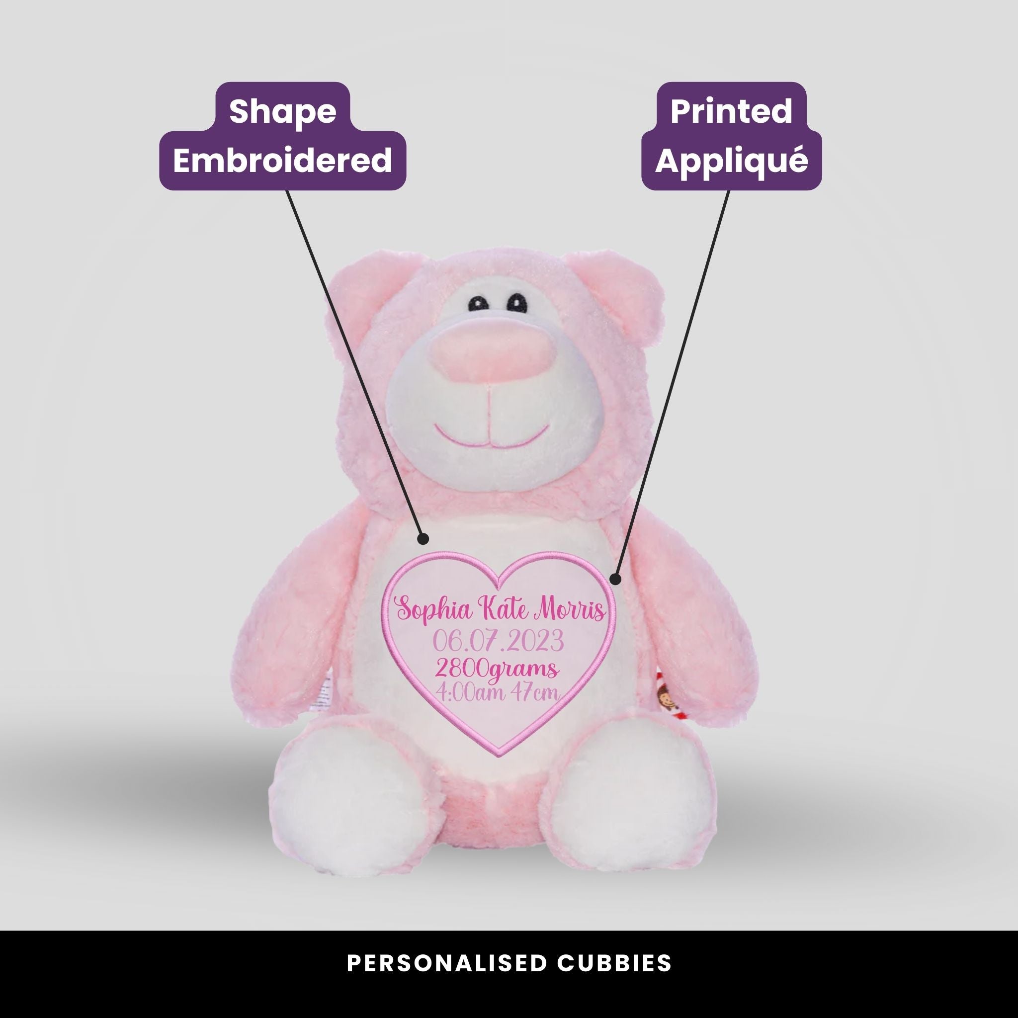 Cubbyford Pink Teddie Cubbie