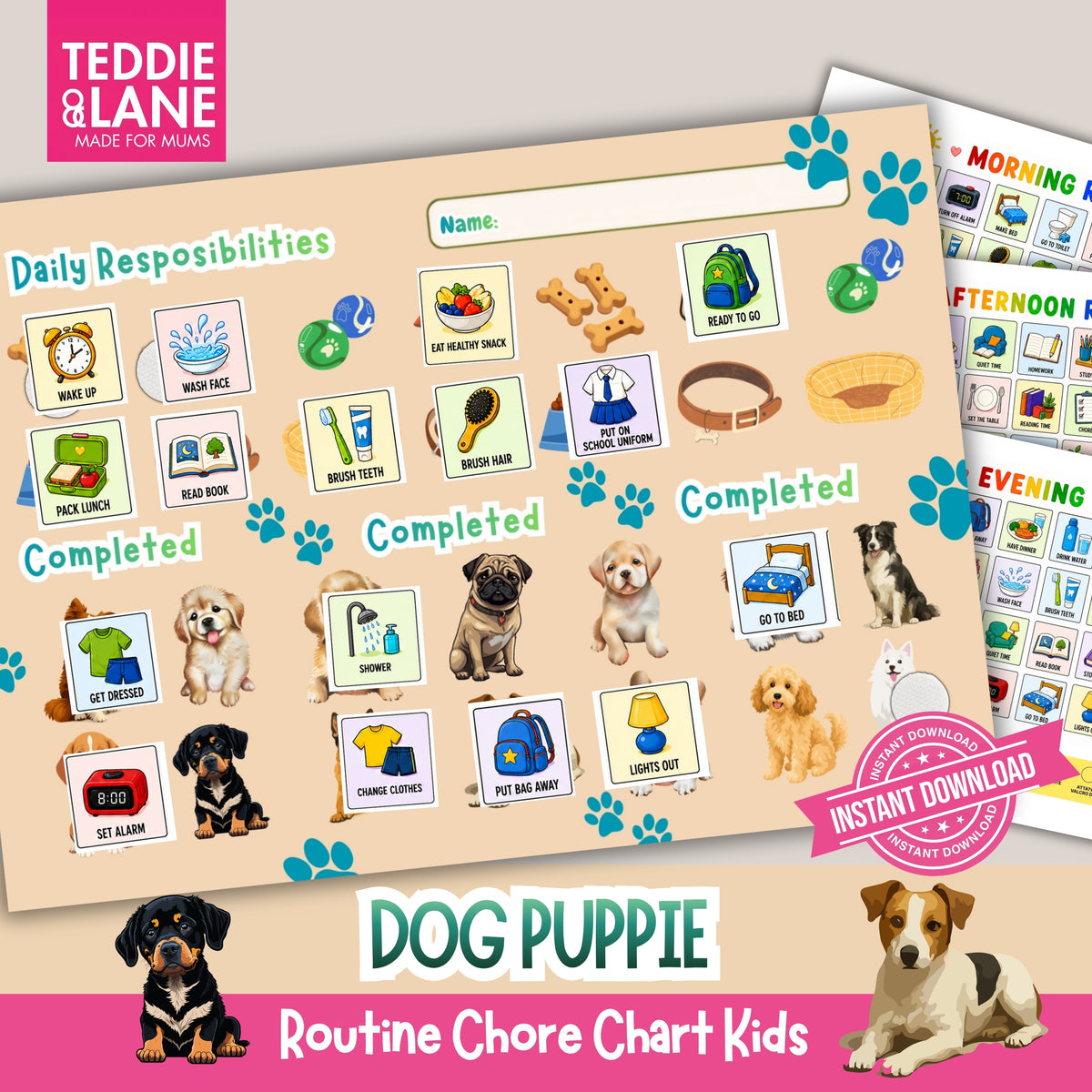 Digital Downloads PUPPY DOG Pitch Routine Chart