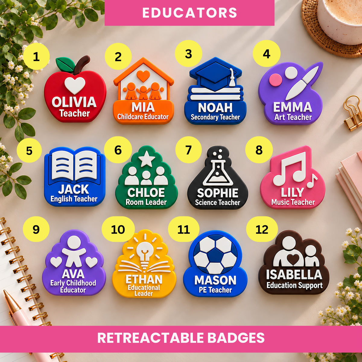 SUBJECT Custom Educator Name Badges