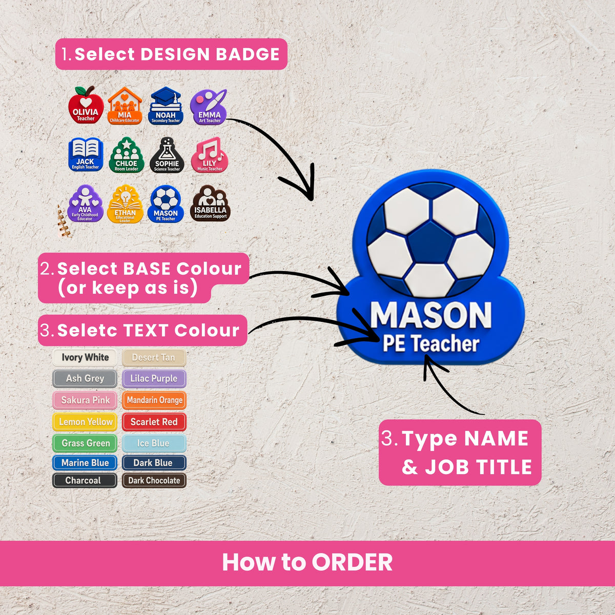 SUBJECT Custom Educator Name Badges