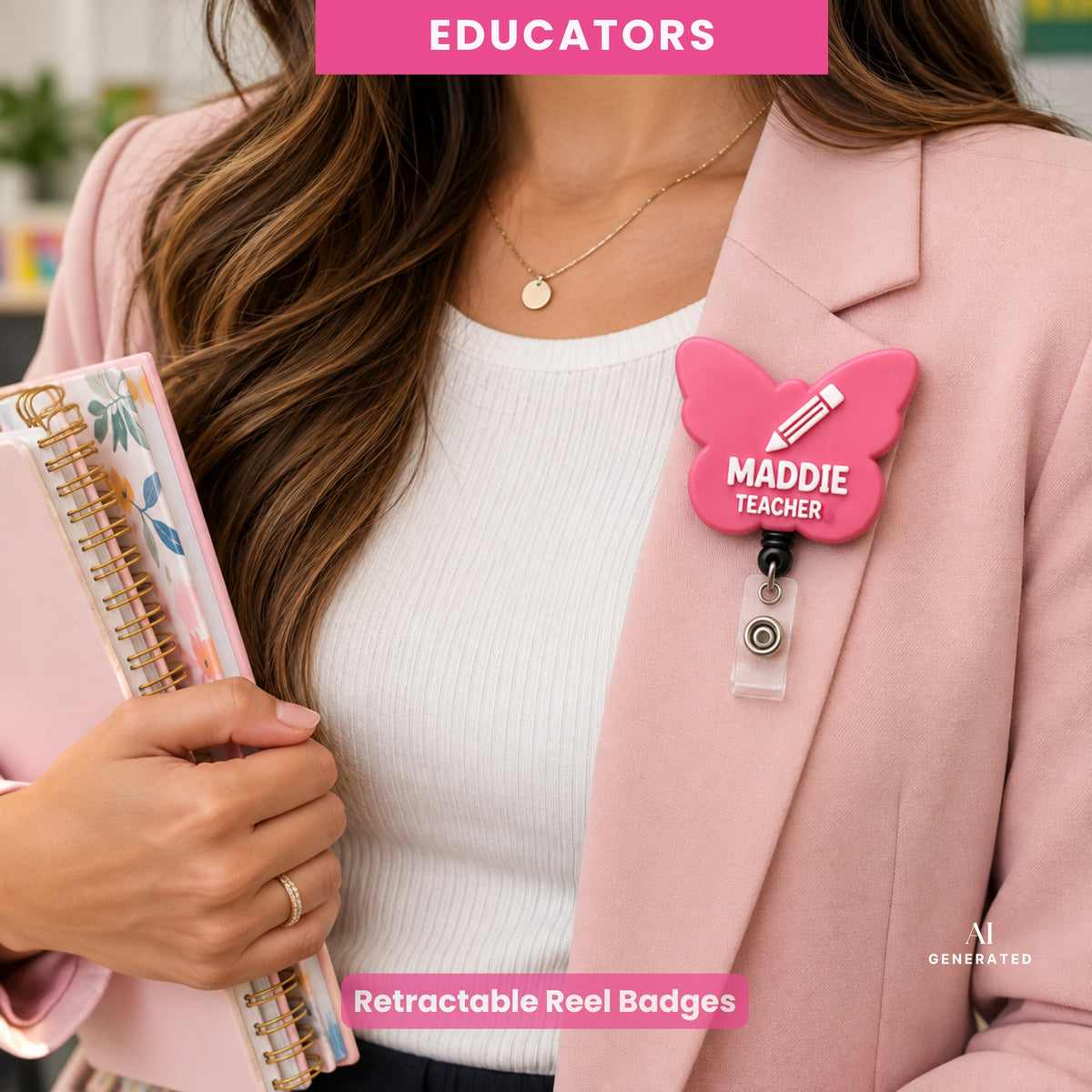 TEACHER Badge Reel | Custom ID Holder