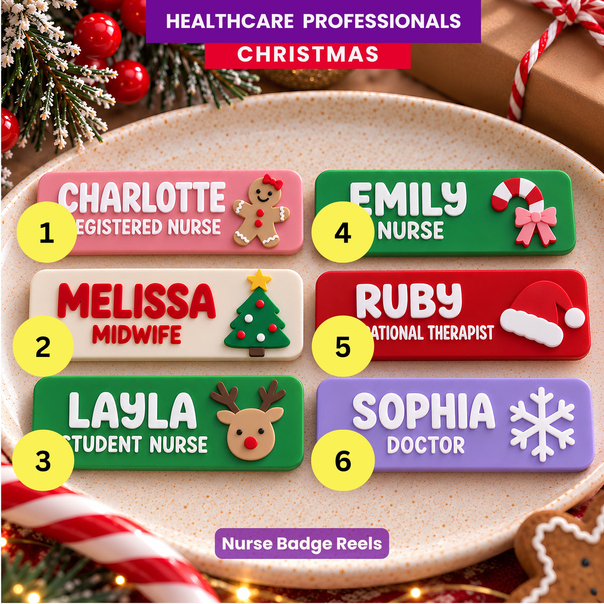 FESTIVE Custom DOCTOR Name Badges