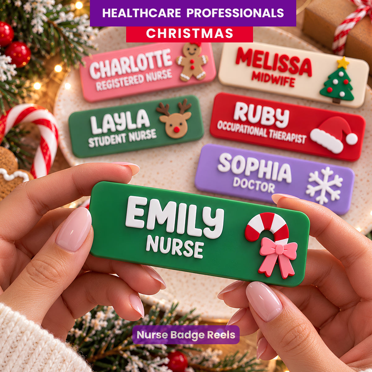 FESTIVE Custom DOCTOR Name Badges