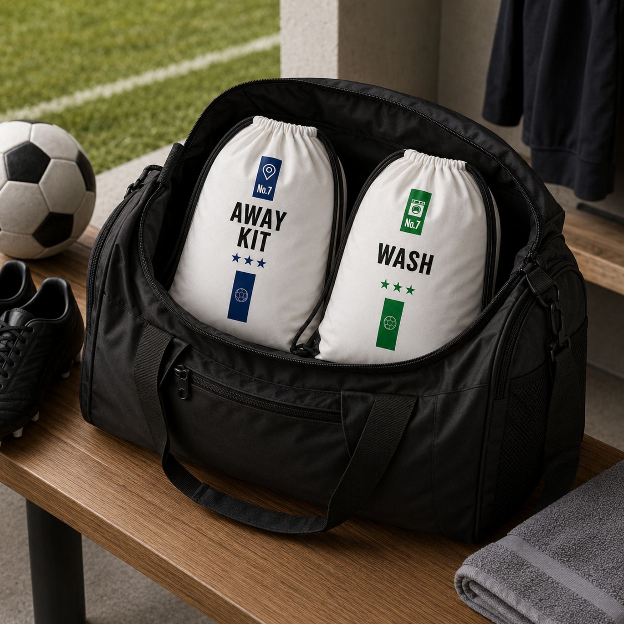 Organised Soccer Drawstring Bags