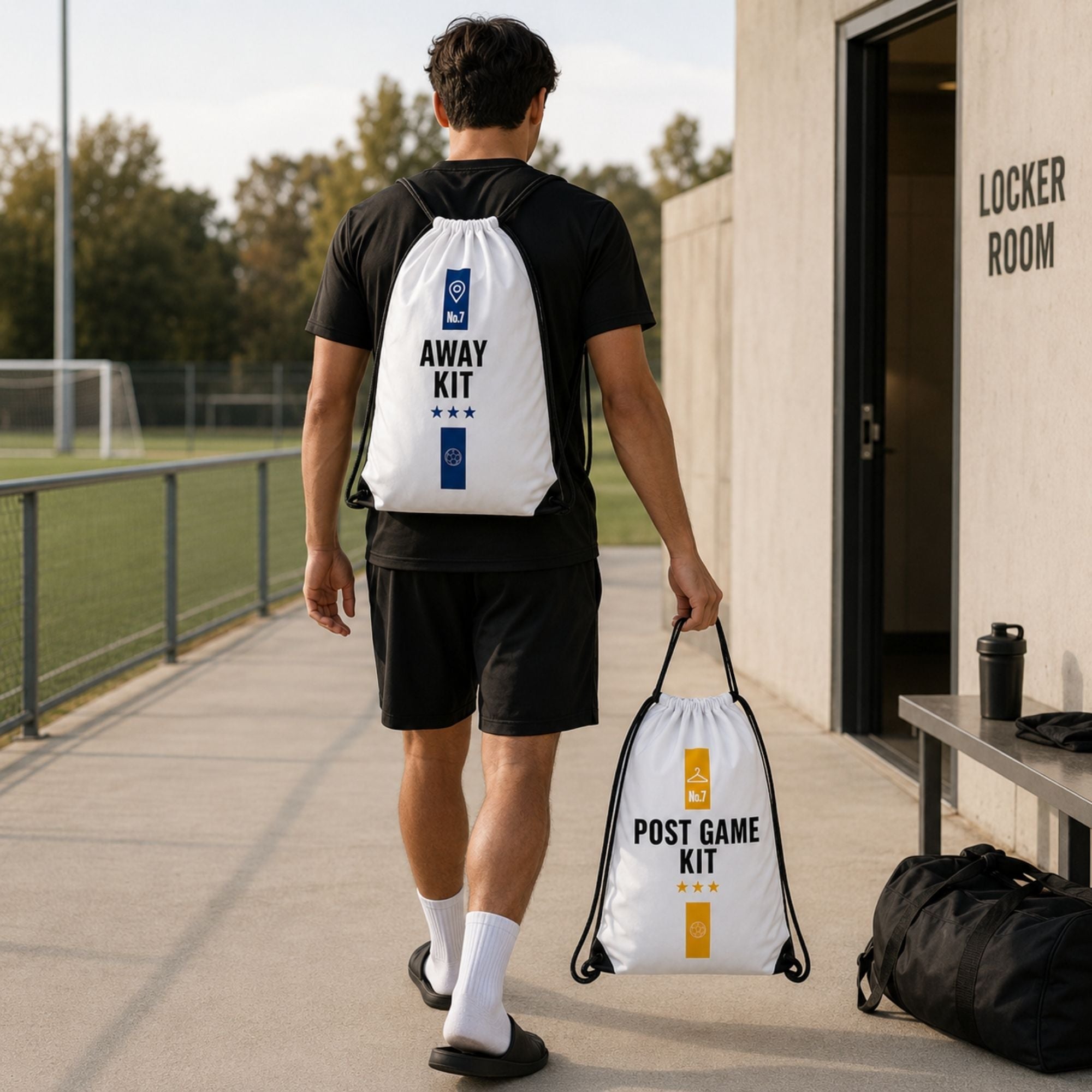 Organised Soccer Drawstring Bags