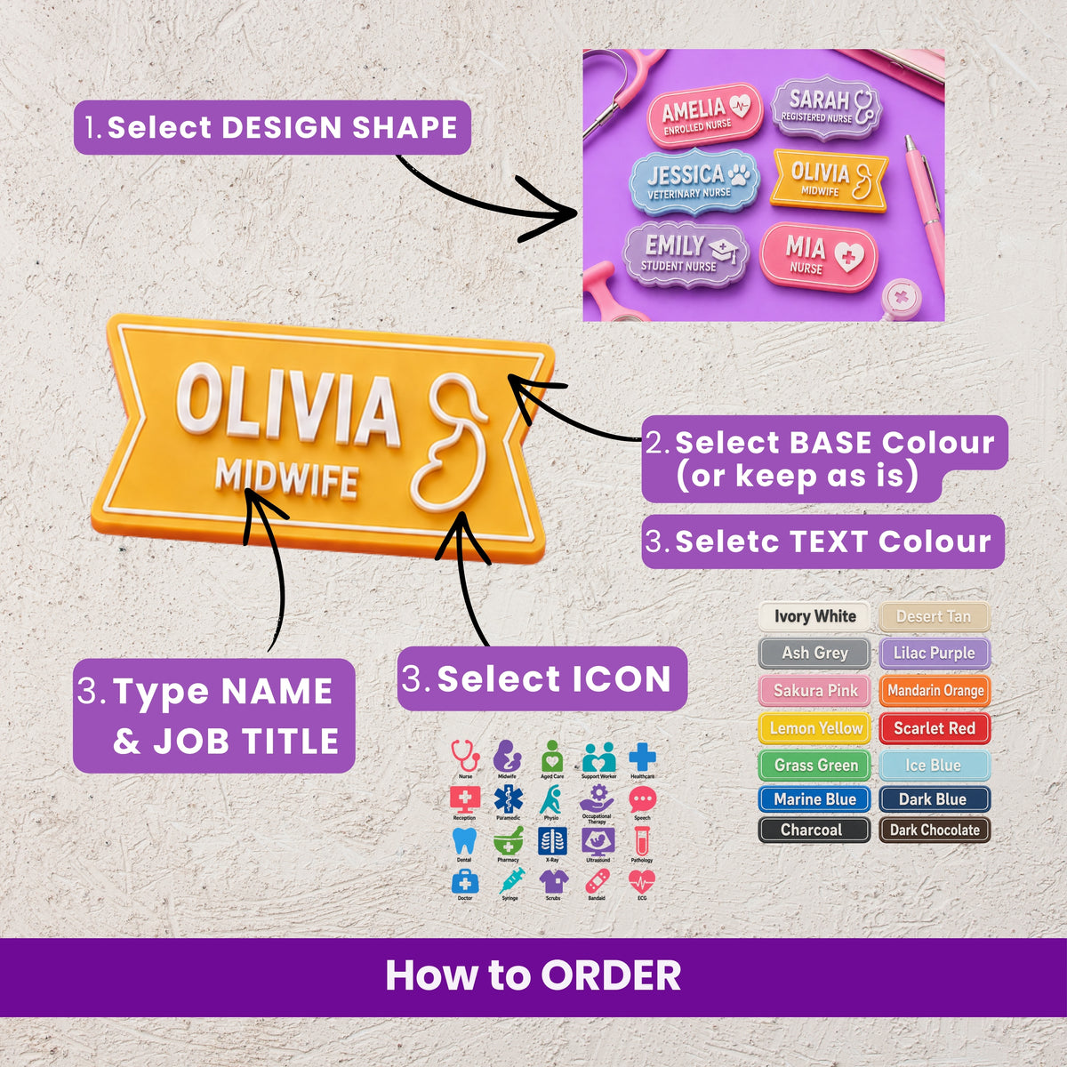 Custom Healthcare Name Badge | LUXE Collection