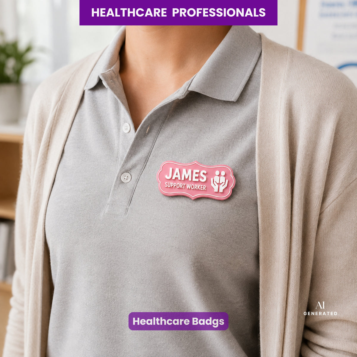 HEALTH CREW Custom Healthcare Name Badge
