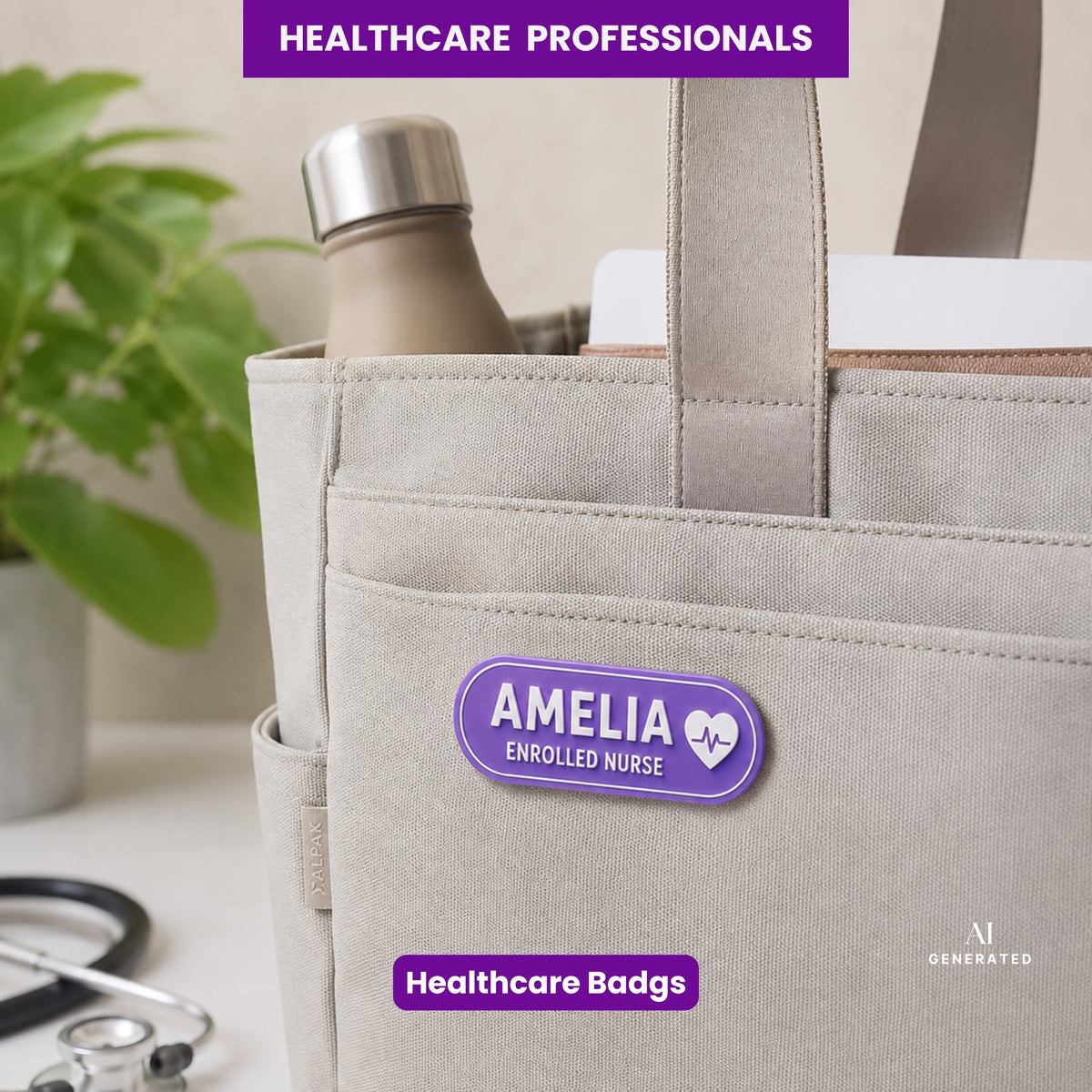 HEALTH CREW Custom Healthcare Name Badge