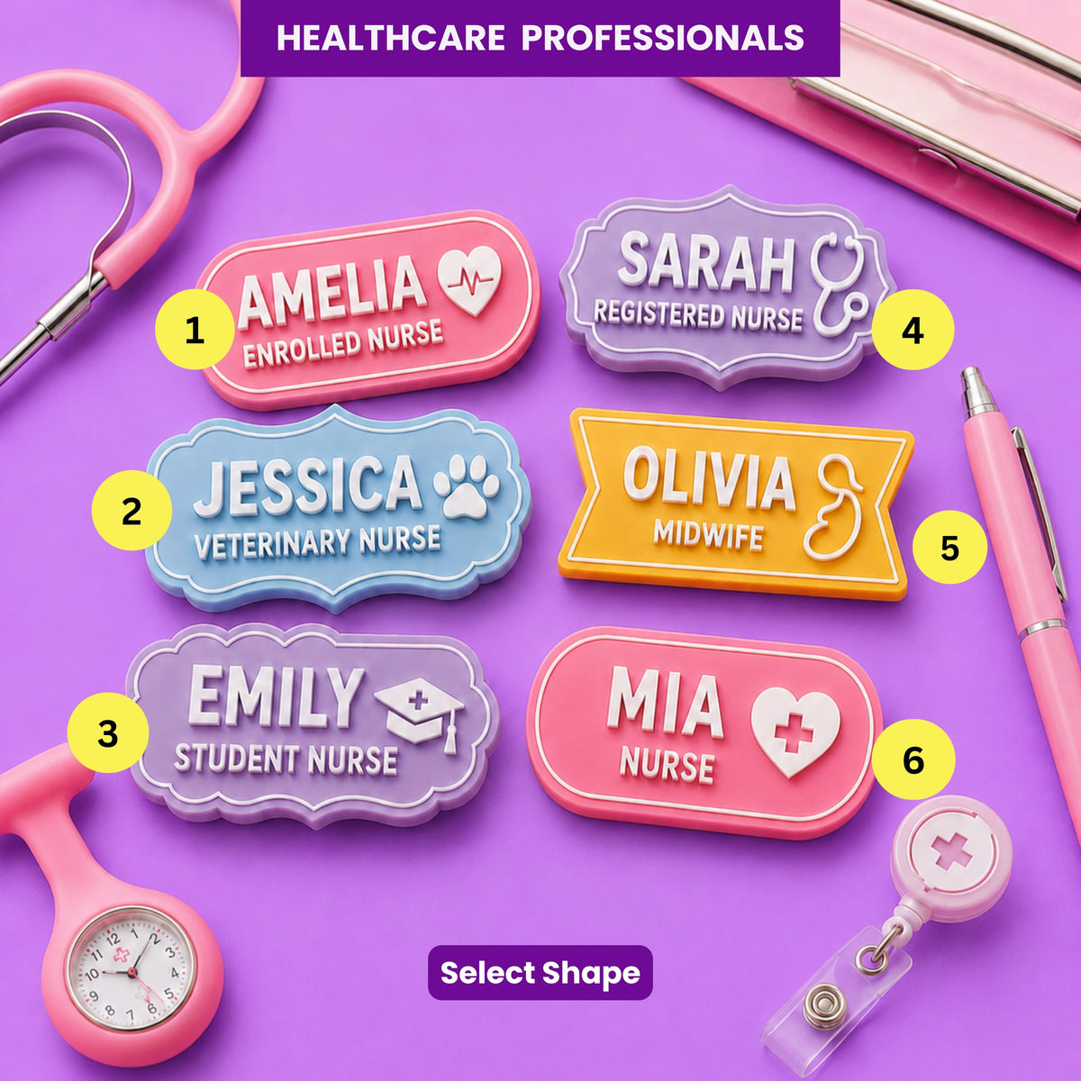 Custom Healthcare Name Badge | LUXE Collection