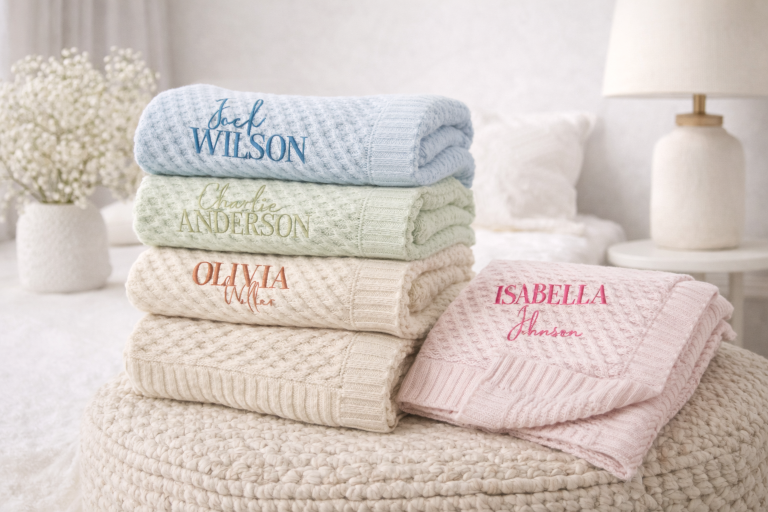 Blue Basket Weave Kit Blanket