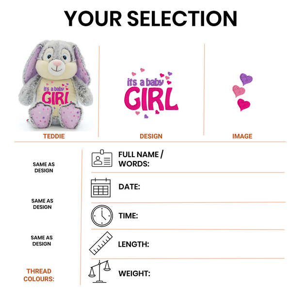 ITS A GIRL Star Pink Teddy