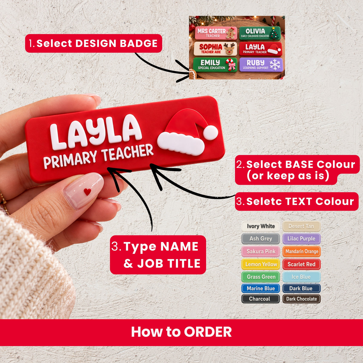 MERRY Christmas Custom Educator Name Badges