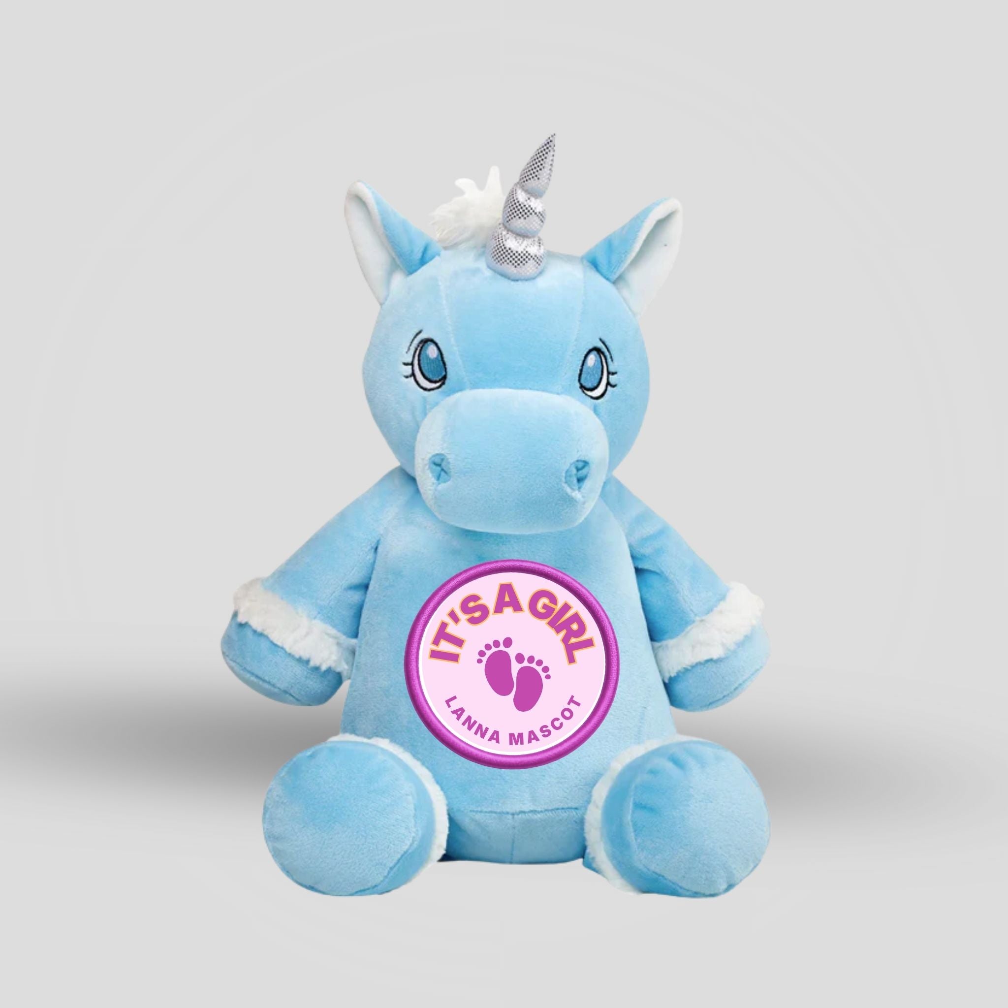 Unicorn Blue Teddie Cubbie