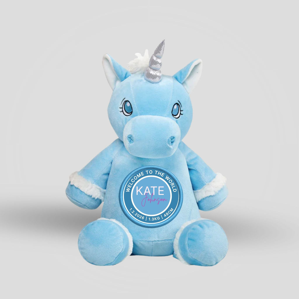 Unicorn Blue Teddie Cubbie