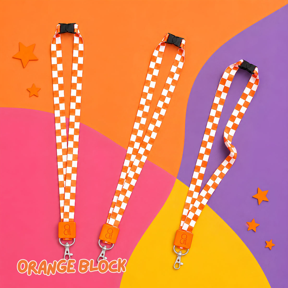ORANGE BLOCK Lanyard
