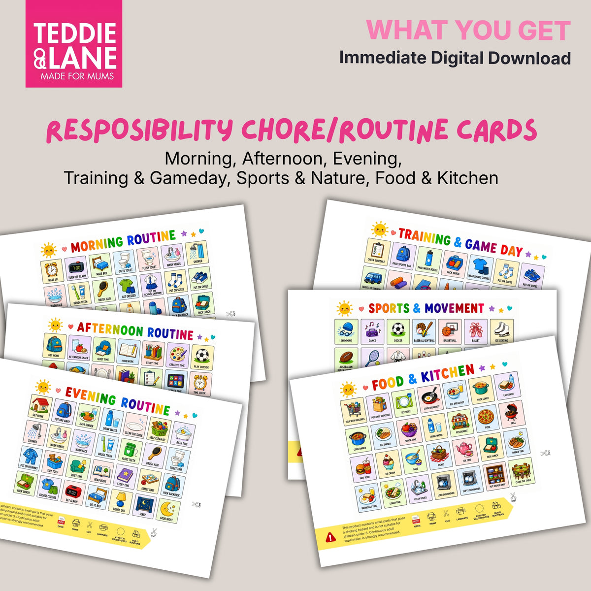 Digital Downloads COLOURFUL Routine Chart