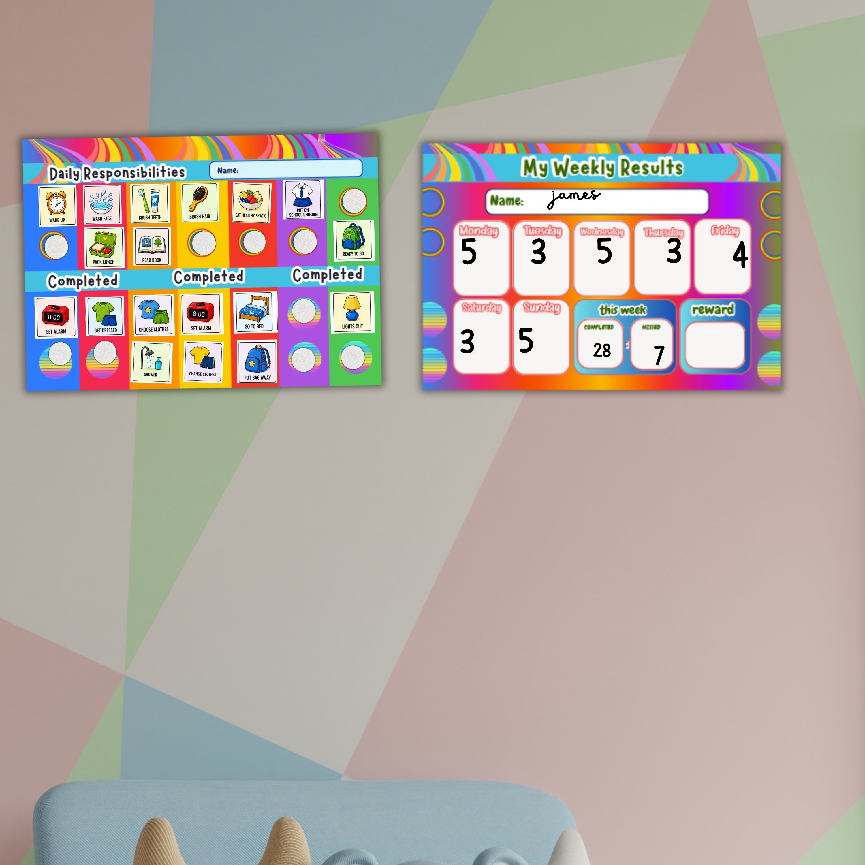 Digital Downloads COLOURFUL Routine Chart