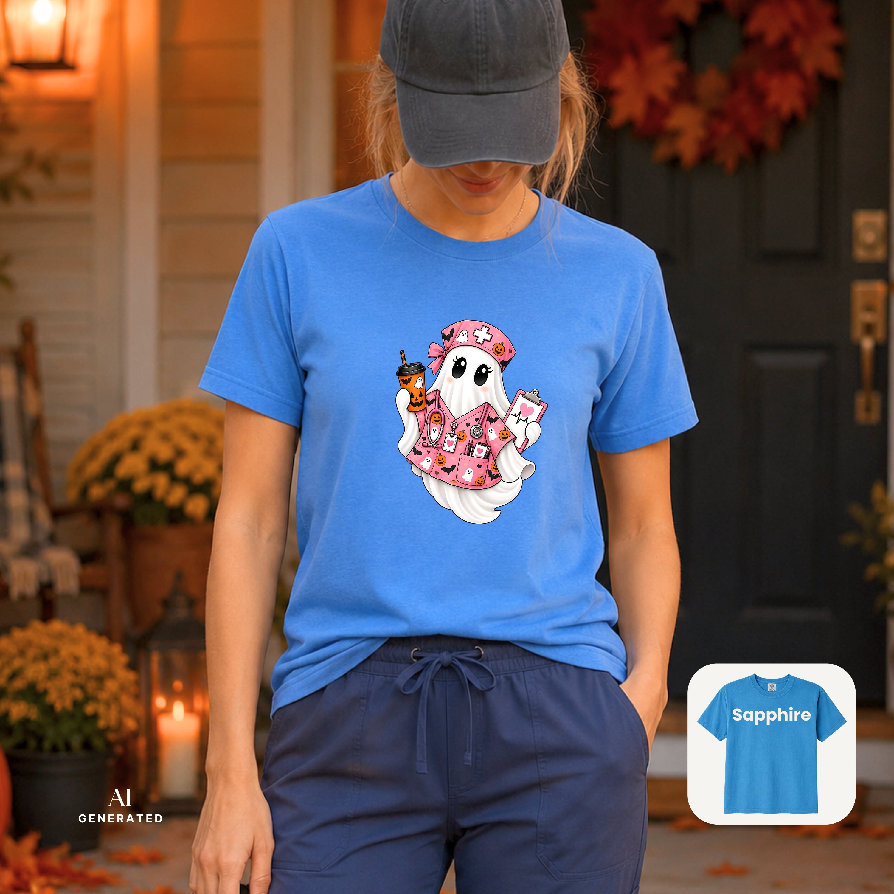 Nurse ghost Halloween Fall TShirt