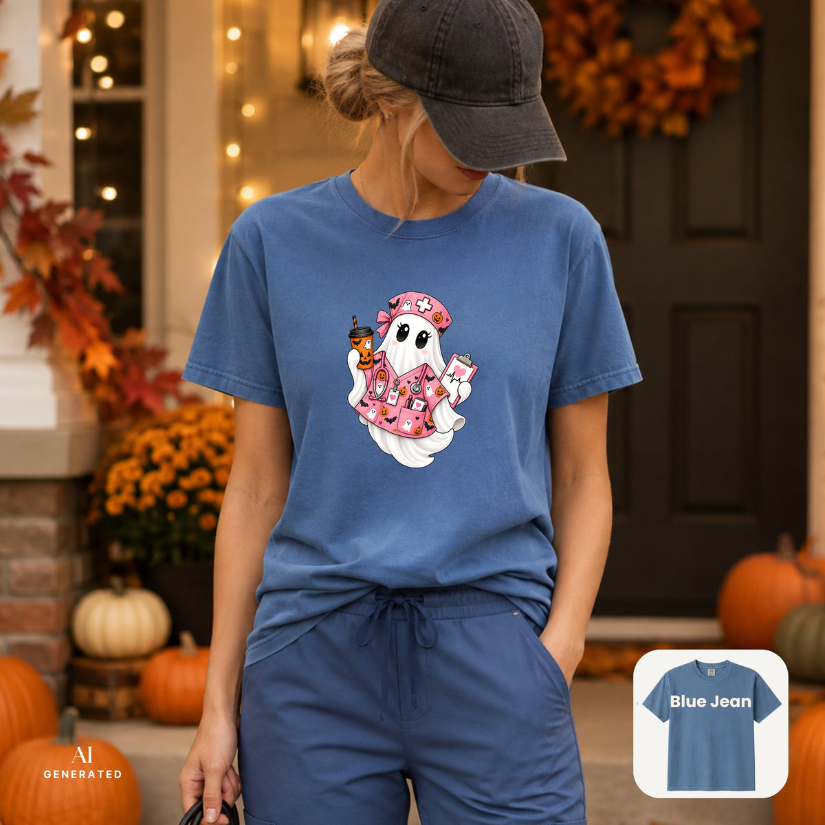 Nurse ghost Halloween Fall TShirt