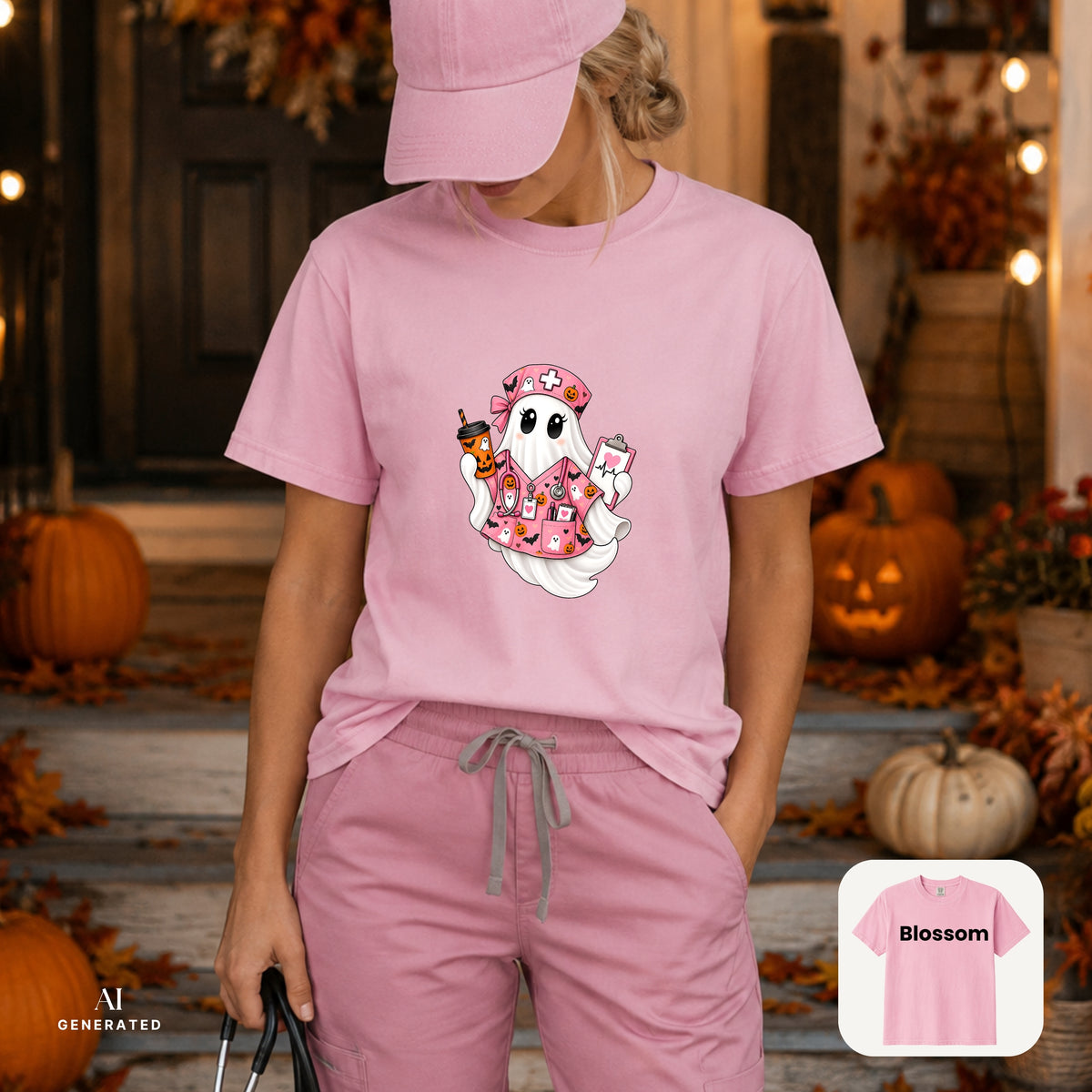 Nurse ghost Halloween Fall TShirt