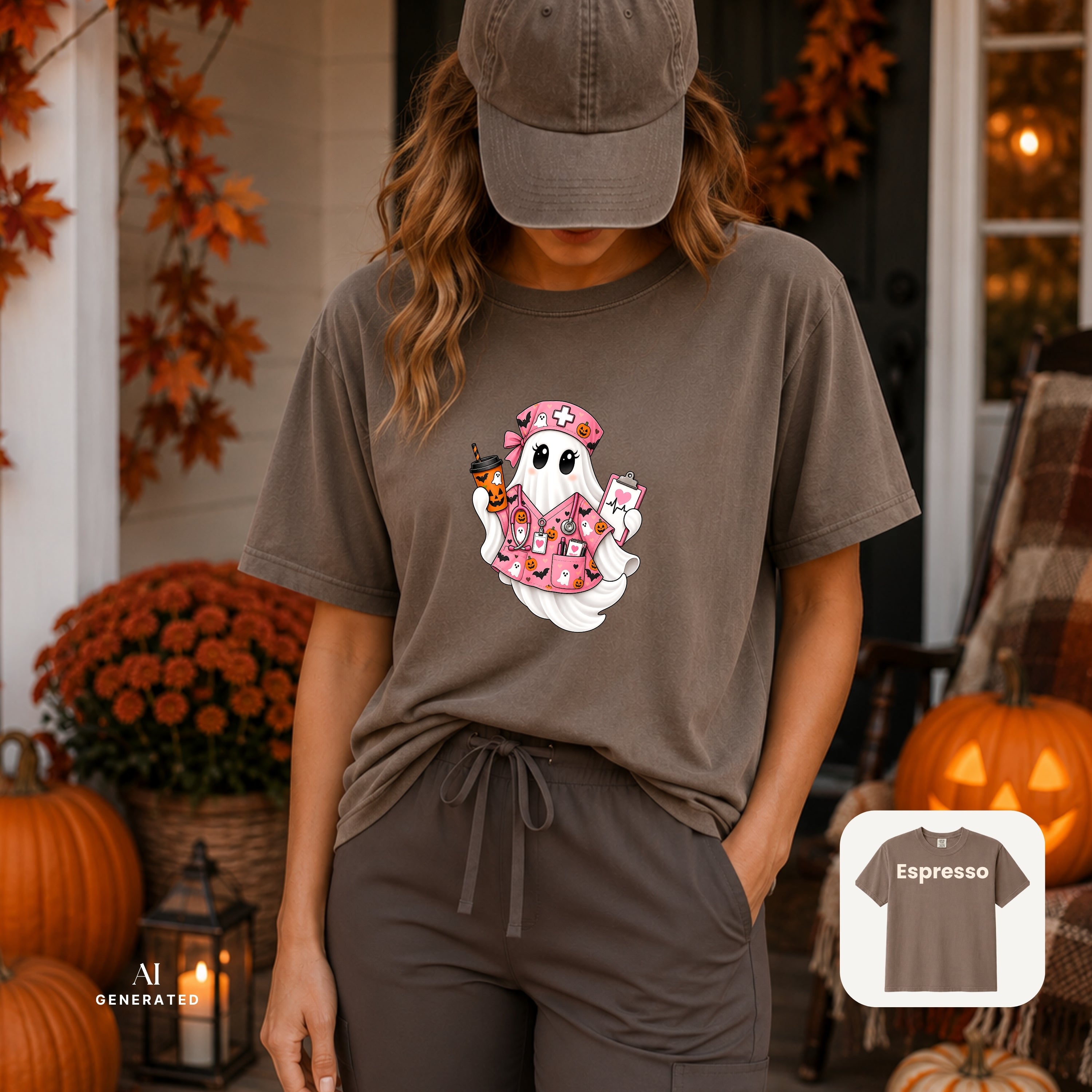 Nurse ghost Halloween Fall TShirt