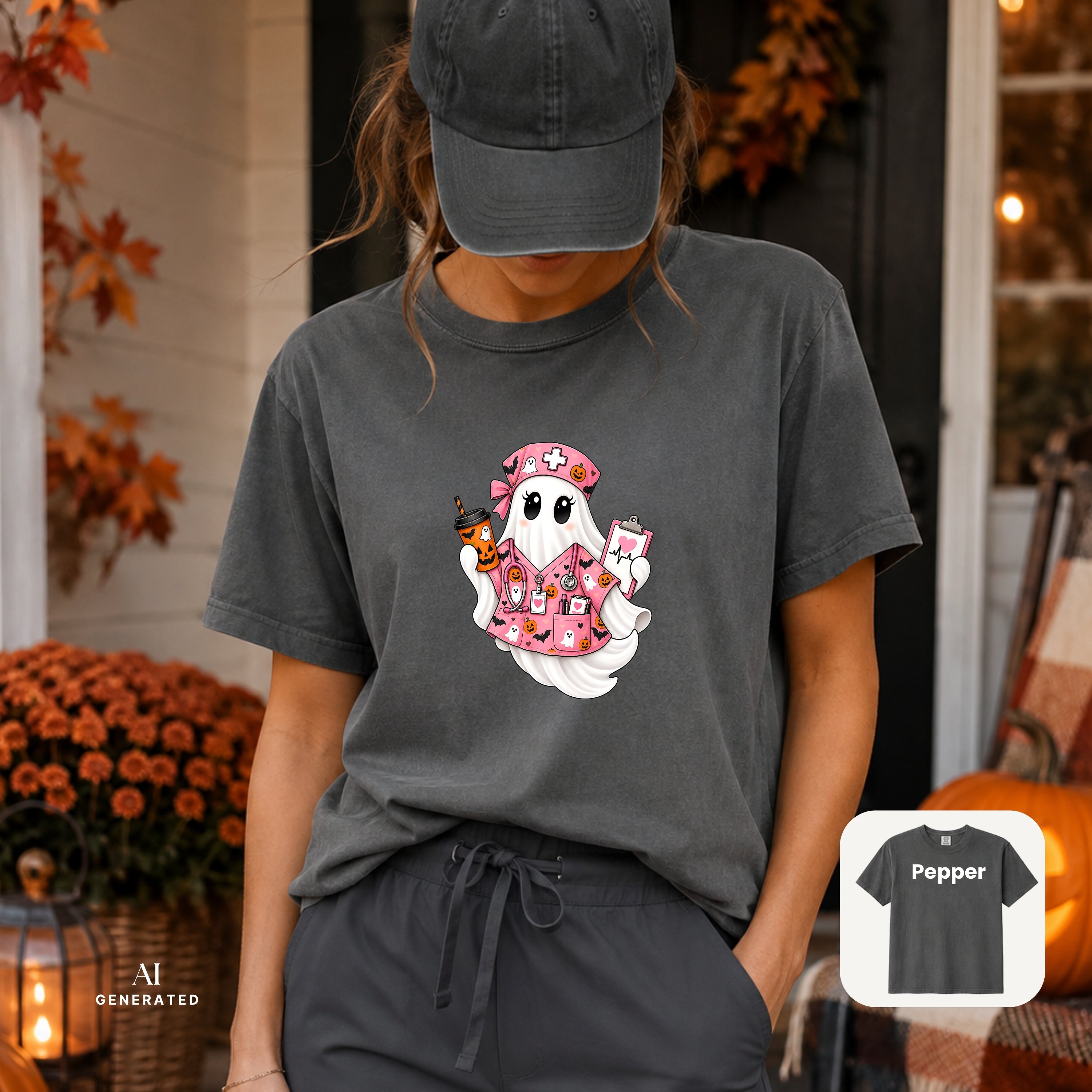 Nurse ghost Halloween Fall TShirt