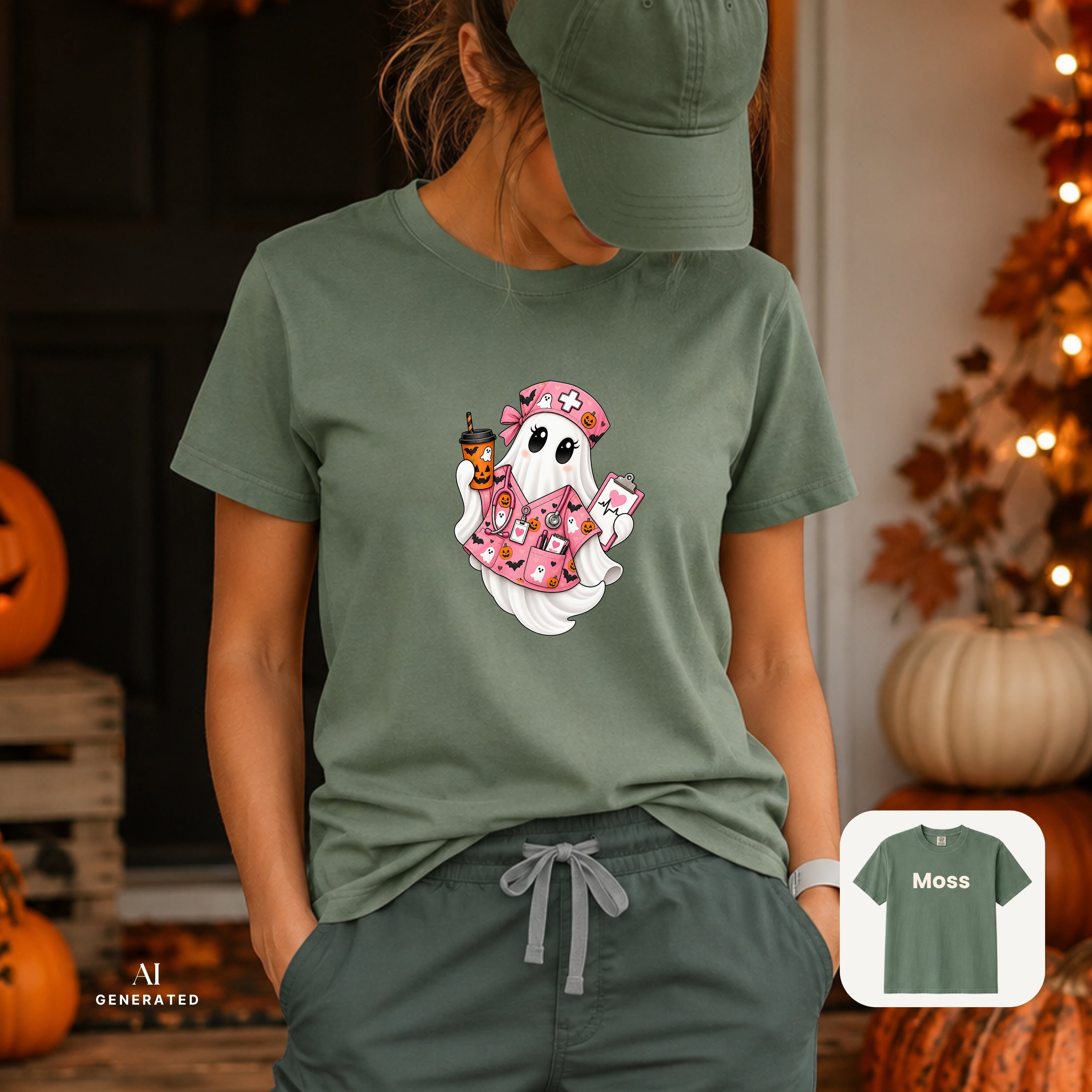 Nurse ghost Halloween Fall TShirt