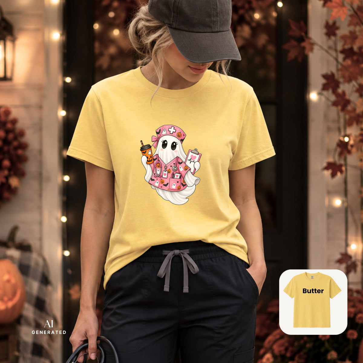 Nurse ghost Halloween Fall TShirt