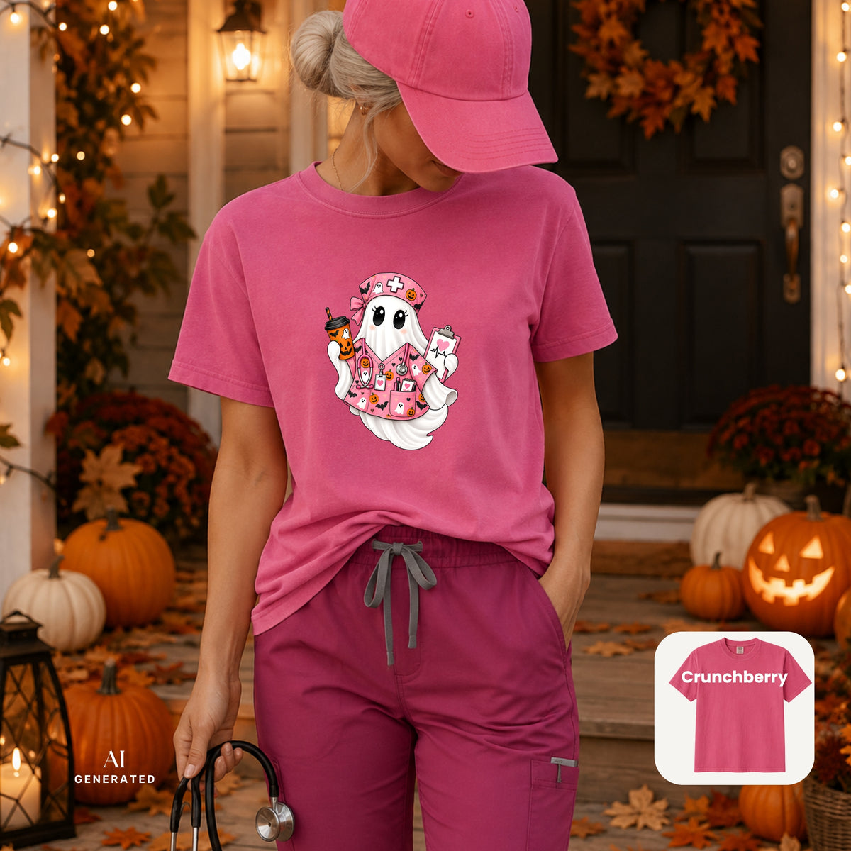 Nurse ghost Halloween Fall TShirt