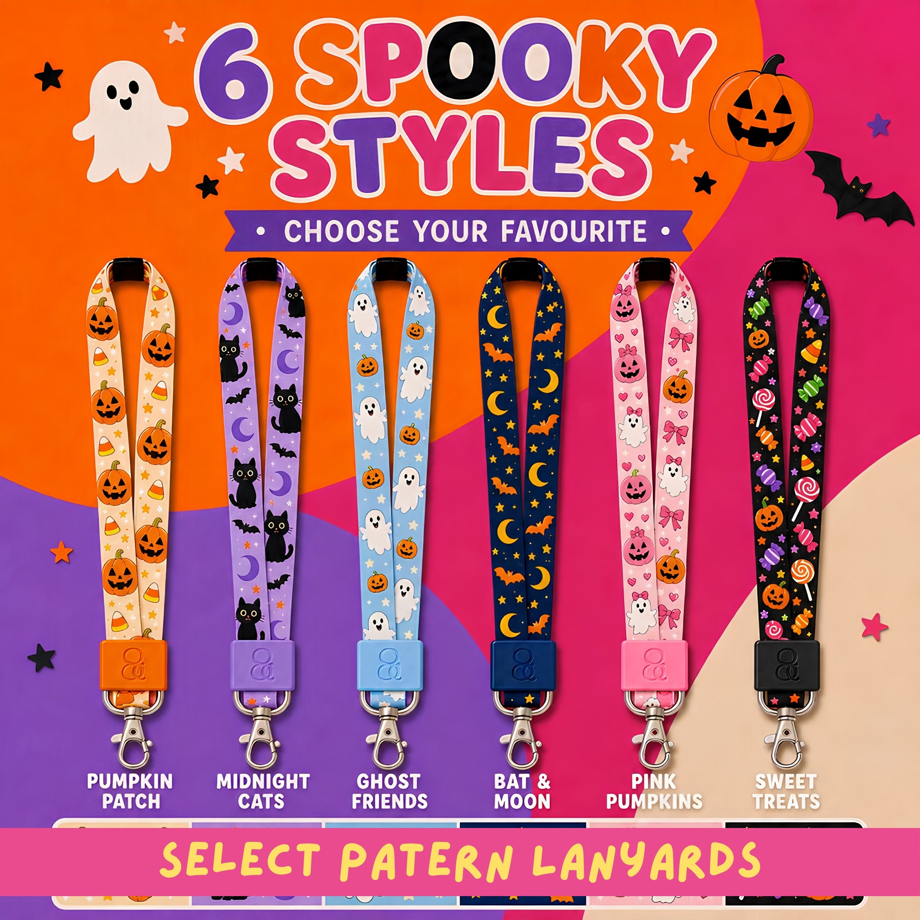 HALOWEEN Lanyard, Custom Name Badge, Teacher Gift