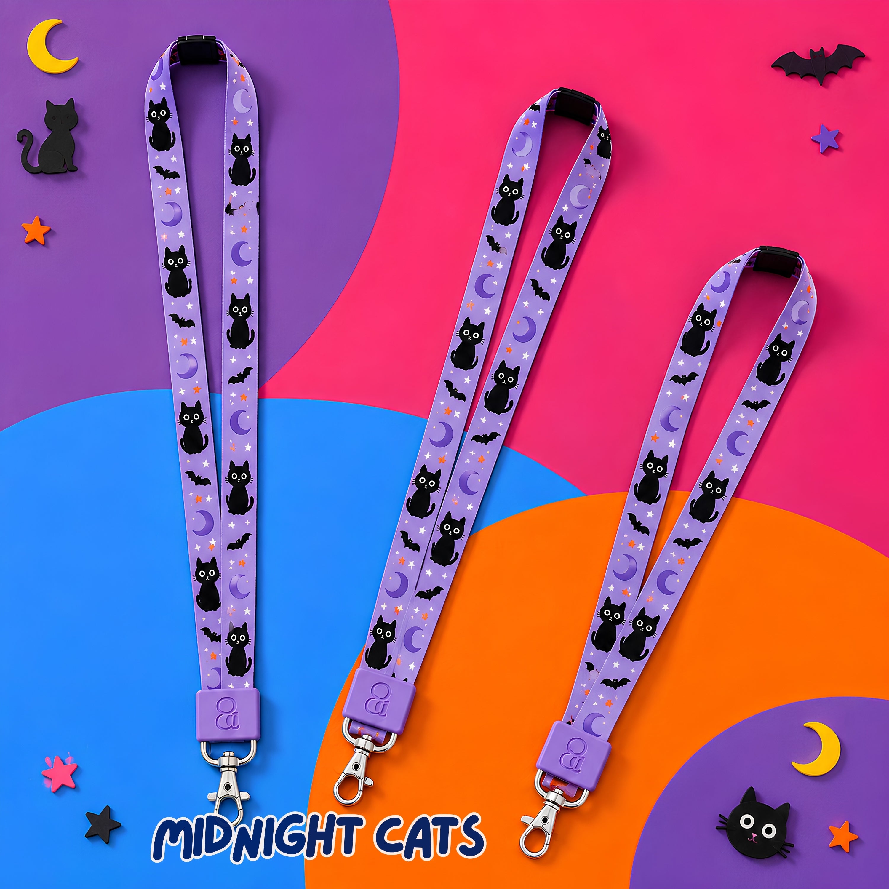 Midnight Cats HALOWEEN Lanyards