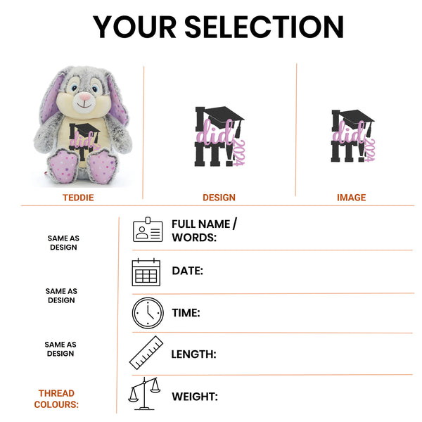 I did it Graduation Pink Star Teddy